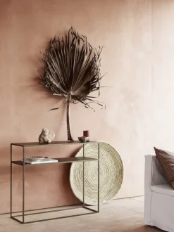 Tine K Home - metallinen konsolipöytä 35x100, honeygold