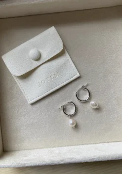 Venice Pearl Hoop korvakorut, hopea