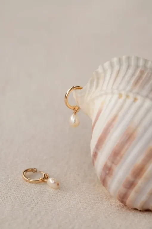 Venice Pearl Hoop korvakorut, kulta
