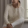 Vivianna palmikkoneuletakki, cream