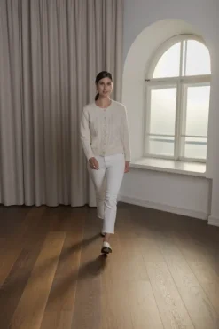 Vivianna palmikkoneuletakki, cream