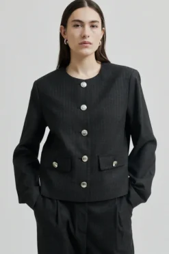 Wake lyhyt bleiseri, dark grey melange