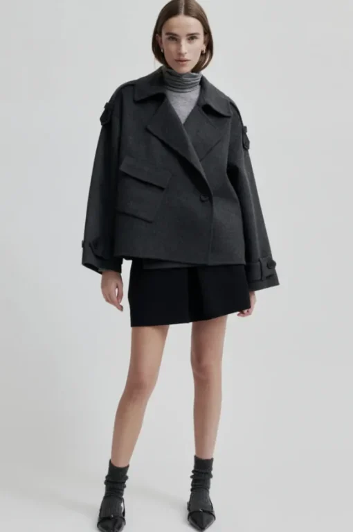 Walance lyhyt villakangastakki, dark grey melange