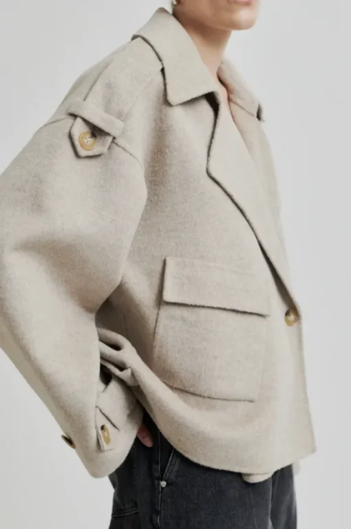 Walance lyhyt villakangastakki, beige melange