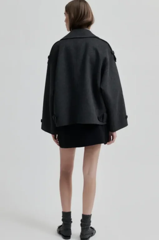 Walance lyhyt villakangastakki, dark grey melange