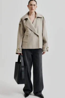 Walance lyhyt villakangastakki, beige melange