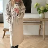 Walance pitkä villakangastakki, beige melange